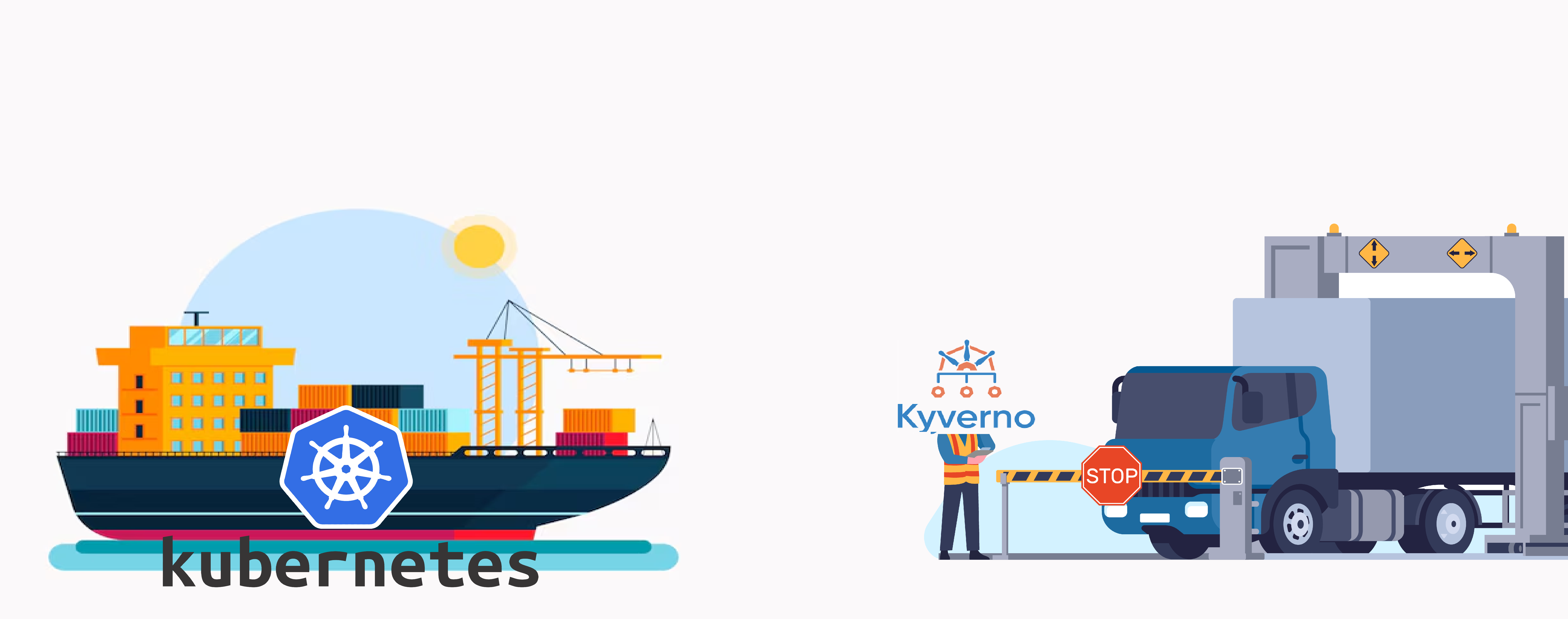 Image illustrating Kyverno as the security enforcer for containers for Kubernetes.